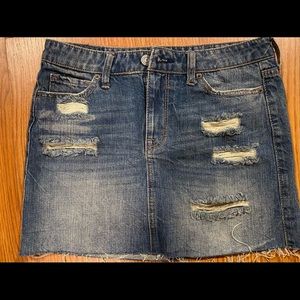 Aeropostale cropped distressed denim skirt